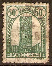 French Morocco 1943 50c Blue-green. SG267.